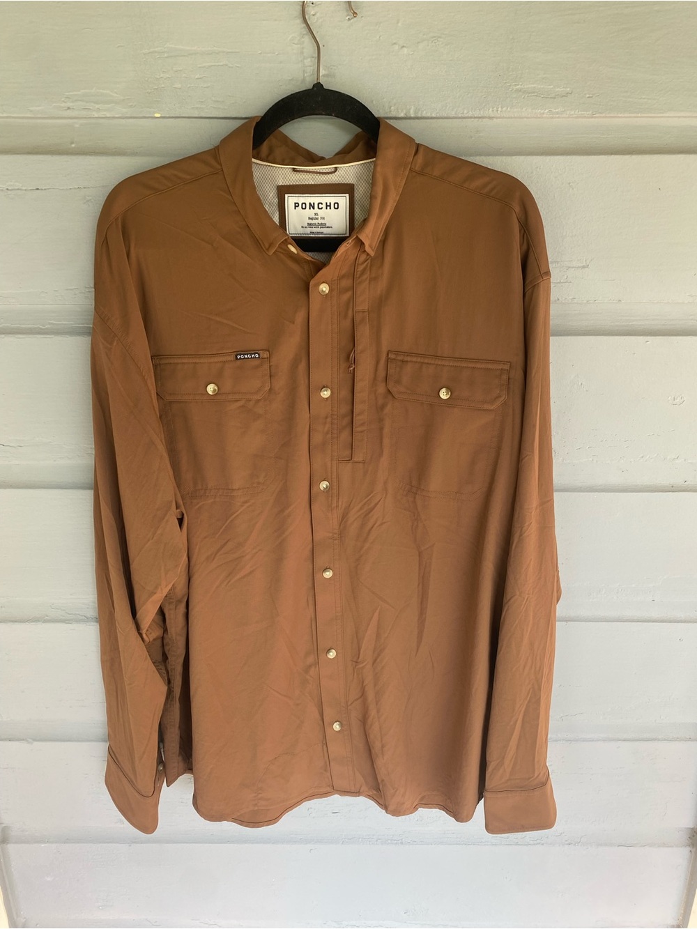 Poncho Long Sleeve button down Shirt XL